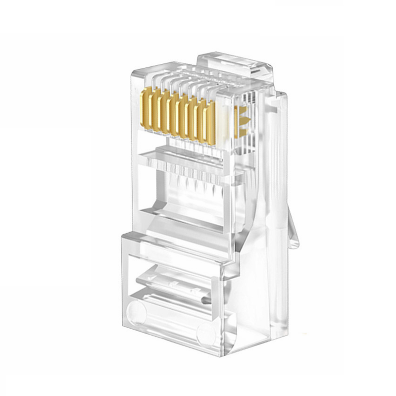 超5类网线网络水晶头8芯RJ45五类8p8c纯铜镀金三叉不变黑不氧化 - 图3