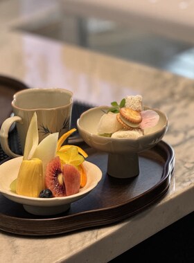 茶歇摆件宋式美学美容院养生馆茶点盘托盘下午茶水果点心盘装饰品