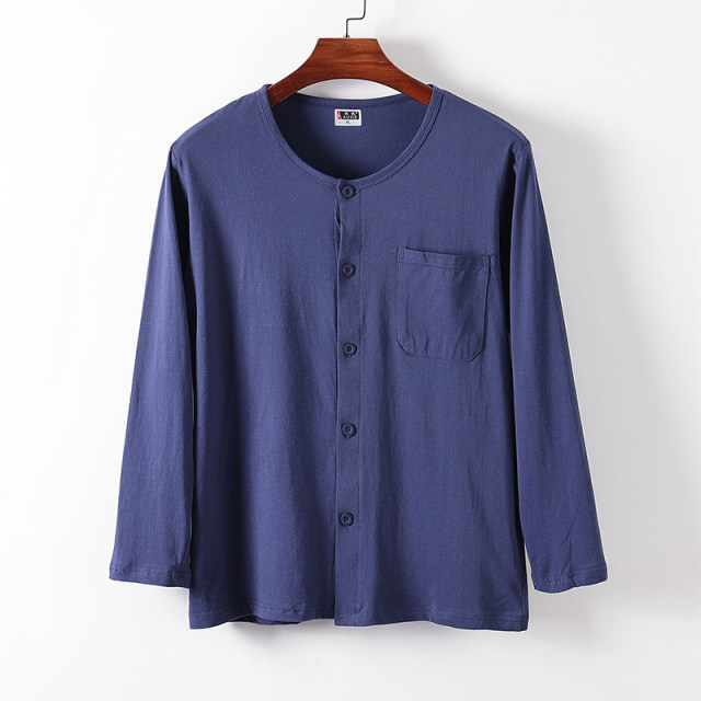 ເສື້ອຍືດຜູ້ຊາຍແຂນຍາວ cardigan loungewear ຊຸດນອນບາງໆແລະ pajamas