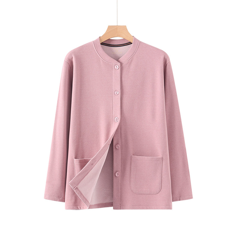 中老年德绒磨毛保暖上衣女士对襟开衫秋衣秋冬妈妈系扣宽松棉毛衫,淘宝优惠券,粉丝福利购,淘宝优惠卷