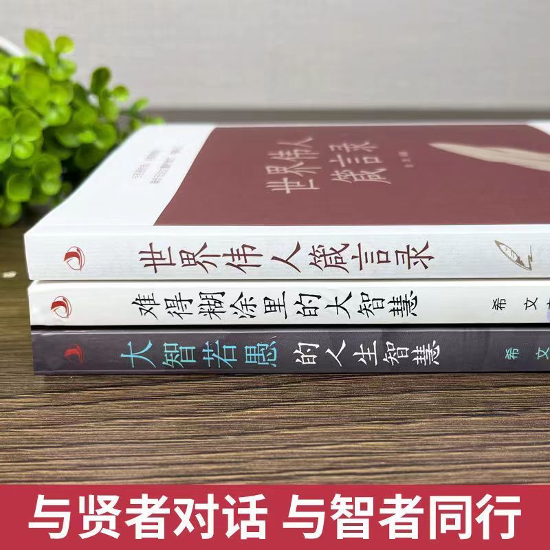 世界伟人箴言录+大智若愚的人生智慧+难得糊涂里的大智慧全3册正版书籍与圣贤对话智者同行成人励志书籍畅销书排行榜提升自己的书-图0