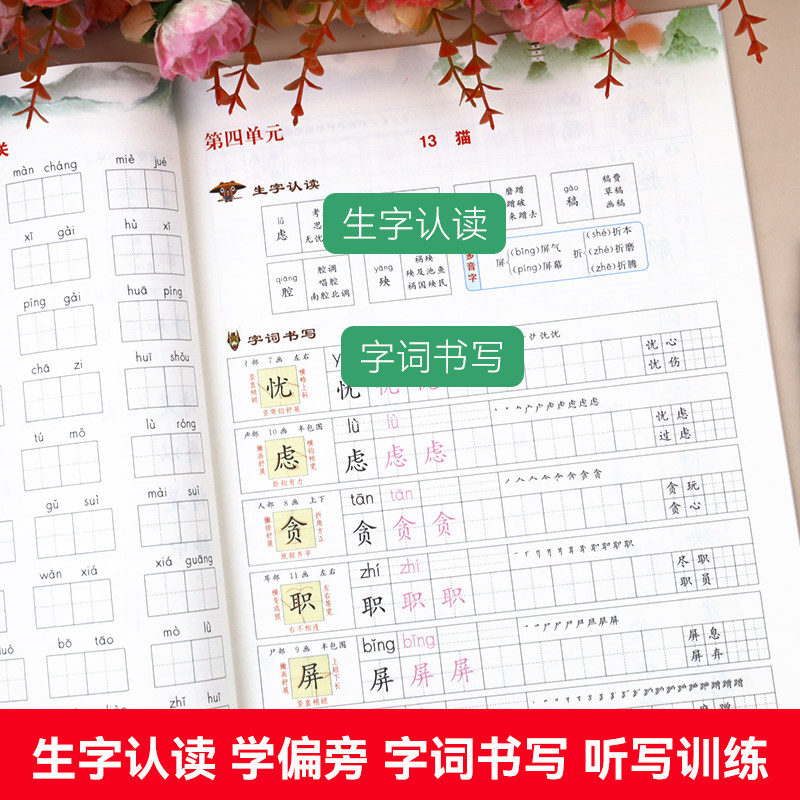 四年级下册同步字帖 练字帖每日一练人教版 小学4下学期语文写字帖钢笔字帖小学生专用临摹 写字课课练部编版生字抄写本控笔训练书
