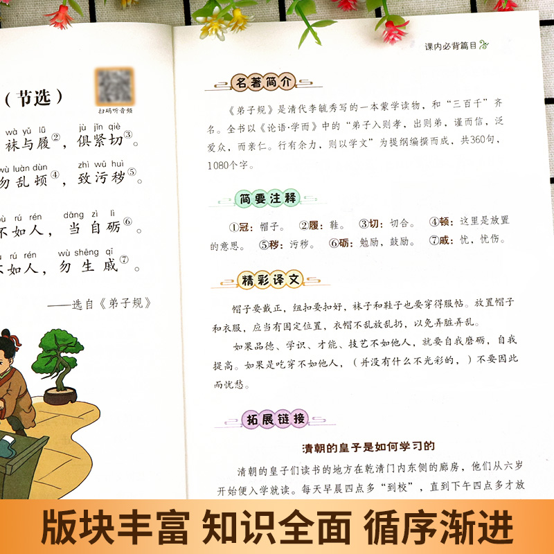 小学生必背小古文100篇彩图注音版全2册 正版书籍儿童有声读本读物1-6年级古诗词走进文言文阅读与训练必背同步人教版课本教材配套 - 图2