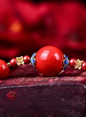 朱砂 高含量精品红砂 锁骨链纯手工编织毛衣链