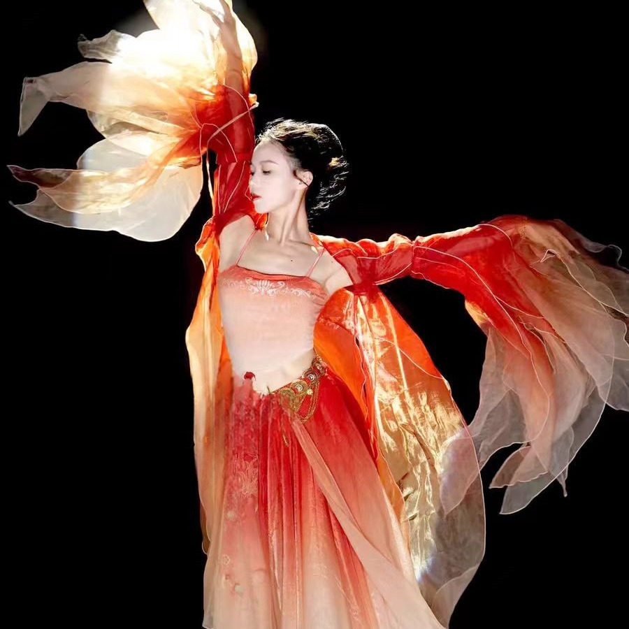 锦鲤朱辞镜羊羊同款仙气古风飘逸大袖衫精致刺绣元素摆裙古典舞服,淘宝优惠券,粉丝福利购,淘宝优惠卷