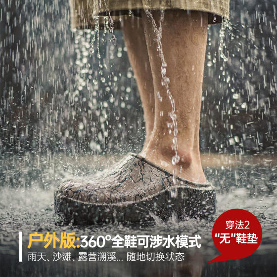 Madden 2026 new chef shoes men's spring outdoor thick-soled half-drag clogs wading Baotou cloud slippers