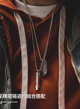 美式风复古纯银银可吹响哨子吊坠