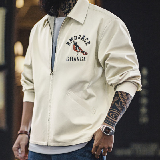 Madden Workwear American Retro Embroidered Coach Jacket