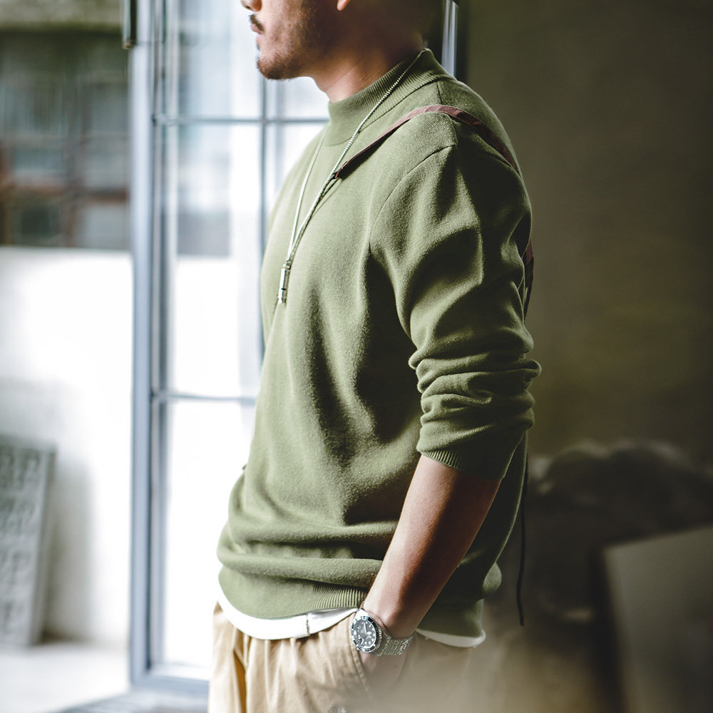 马登工装美式休闲半高领毛衣复古内搭保暖打底针织衫上衣男秋冬季,淘宝优惠券,粉丝福利购,淘宝优惠卷