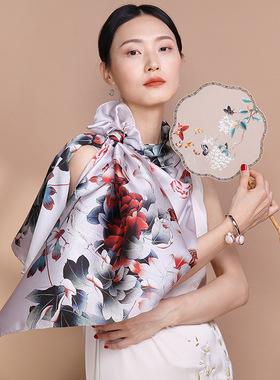 Chinese Silk Scarf Women Shanghai Beijing Antique Souvenirs