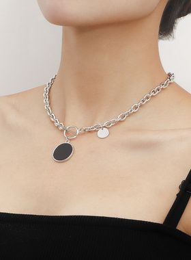 欧美跨境饰品ins金属铝链潮酷黑