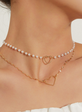 欧美跨境饰品时尚心形吊坠潮流女