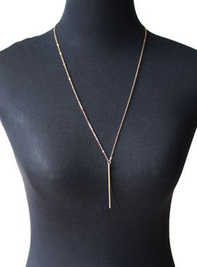 跨境时尚项链欧美简约长棒套索项