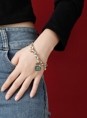 欧美跨境饰品圣诞节手链手工编制