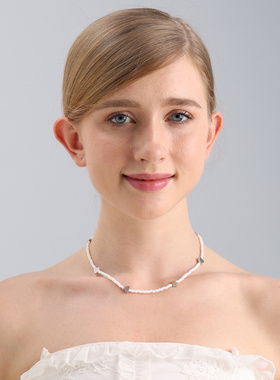 欧美跨境饰品夏季白色米珠桃心串