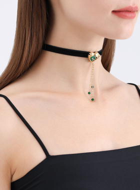 欧美跨境饰品小众高级感黑色丝带