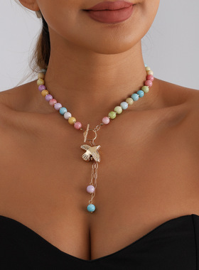 欧美跨境饰品时尚飞鸽吊坠多彩串