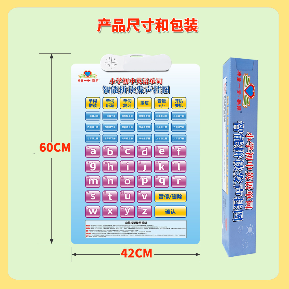 小学初中英语单词智能拼读发声挂图字母组合自然拼读单词学习神器-图1