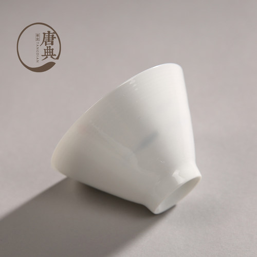 景德镇螺纹纯手绘茶杯陶瓷薄胎功夫品茗杯白瓷茶盏普洱茶杯会响杯 - 图2