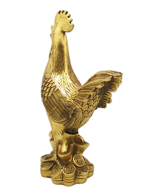 大小号元宝鸡风水福字招桃花摆件