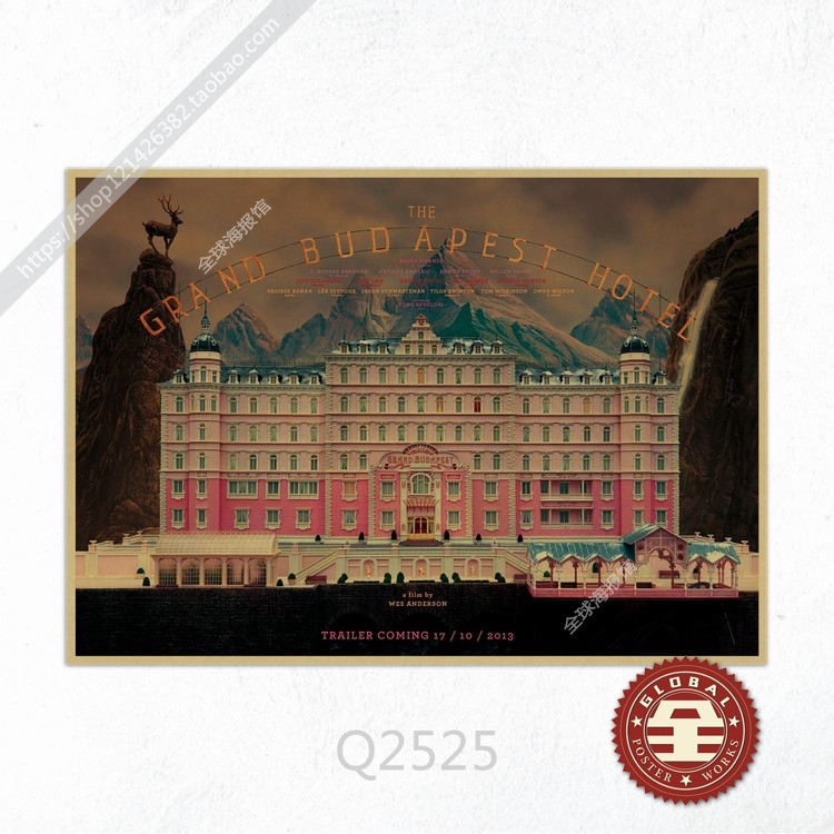 布达佩斯大饭店 The Grand Budapest Hotel复古文艺牛皮纸海报-图3