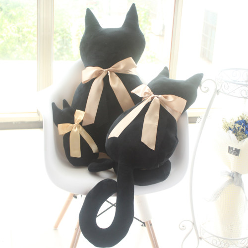 蝴蝶结猫咪抱枕毛绒玩具公仔安抚玩偶家居靠垫靠枕卧室沙发装饰 - 图3