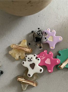 边夹亚克力甜美可爱小熊发夹