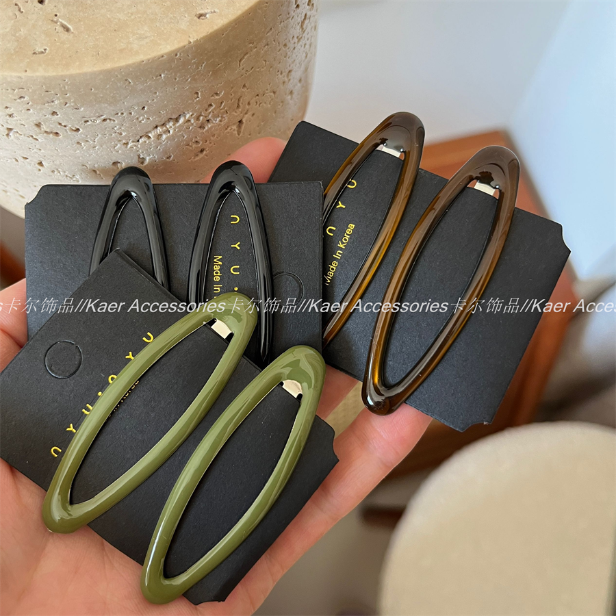 韩国秋冬新款彩色滴油椭圆bb夹发夹 时尚刘海夹侧边夹儿童发饰女,淘宝优惠券,粉丝福利购,淘宝优惠卷