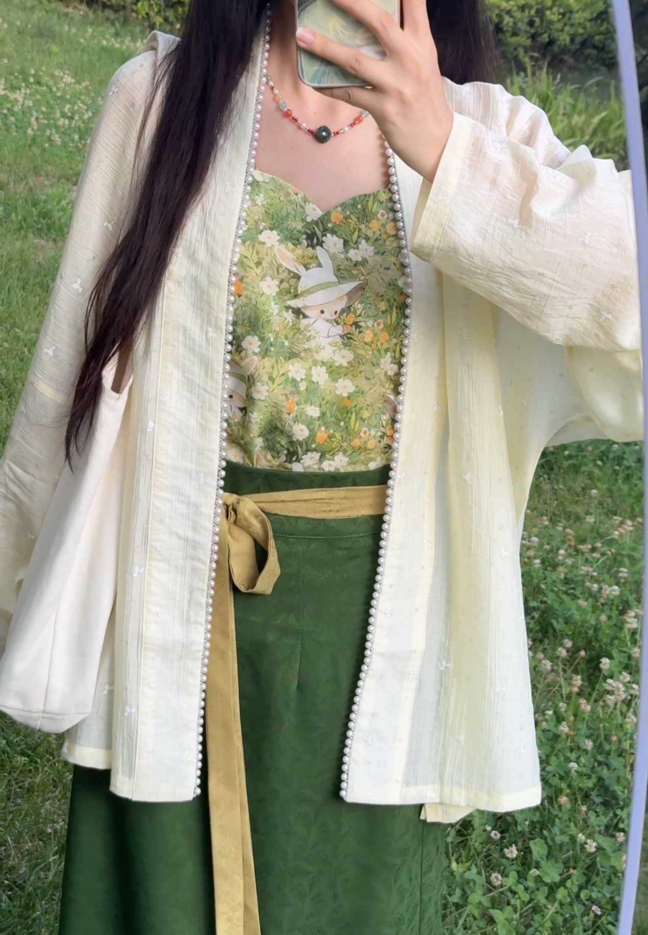 【爱丽丝兔】现货汉服花瓣领吊带透气上衣内搭背心飞机袖旋裙套装,淘宝优惠券,粉丝福利购,淘宝优惠卷