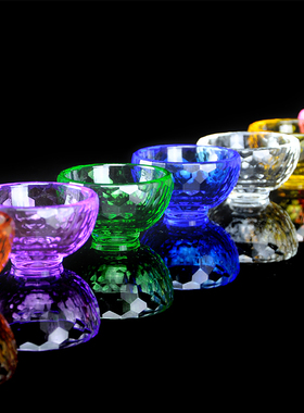 七彩佛前居家加厚透明单个供水杯