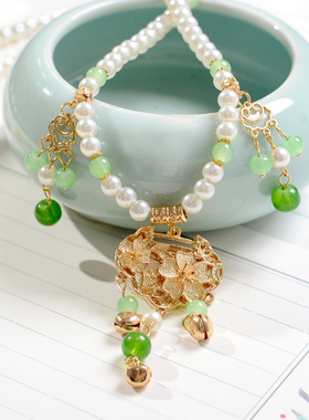 古装璎珞项链新款园珠链男女通用