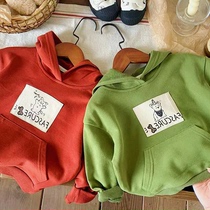 Autumn clothes blouses children with hat and clothing appliedu 2023 male and female children foreign air cartoon baby spring autumn season easy blouses