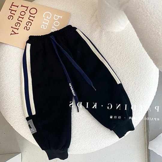 儿1童休闲纯棉松束脚裤卫裤中小2童时尚宽子2023秋季新款宝宝长裤