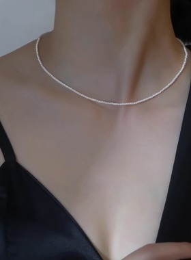 极细小米珠项链高级感