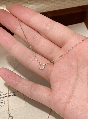 精致小马蹄u型迷你吊坠项链