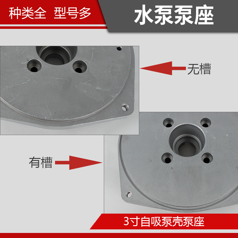 汽油机自吸水泵配件抽水机2寸泵体座铝3寸水泵底座泵盖边盖后底座 - 图1