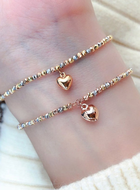 优选百搭玫瑰金素金手链饰彩手镯