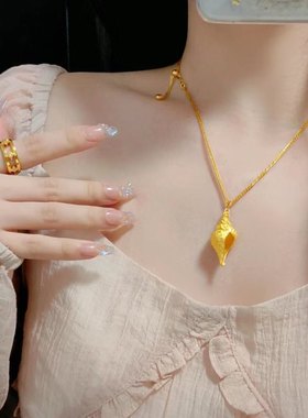 海螺吊坠金色项链时尚锁骨链