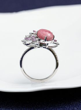 粉色海螺珠戒指吊坠两用个性