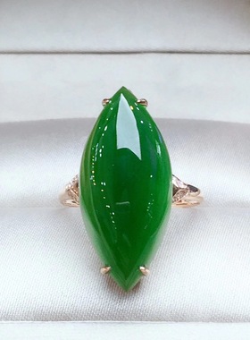橄榄形仿真和田碧玉绿玉髓气质