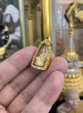 泰国黄金色黑绳佛牌项链精品仿珍珠单挂高级感百搭男女同款项链