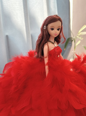 45*80cm洋娃娃婚纱娃娃大拖尾汽车摆件创意礼物公主橱窗摆件新