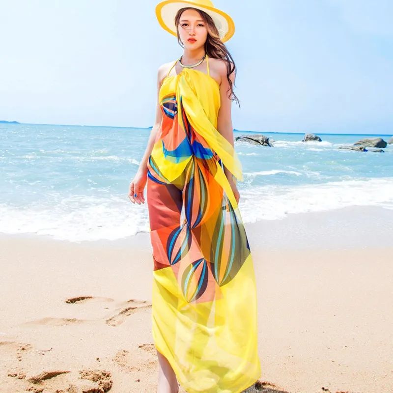 Pareo Scarf Women Beach Sarongs Beach ver Up Summer Chiffon - 图3