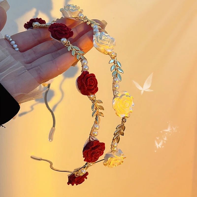 Luxurious Elegant Rose Vine Headband Accessories Headdress G - 图2