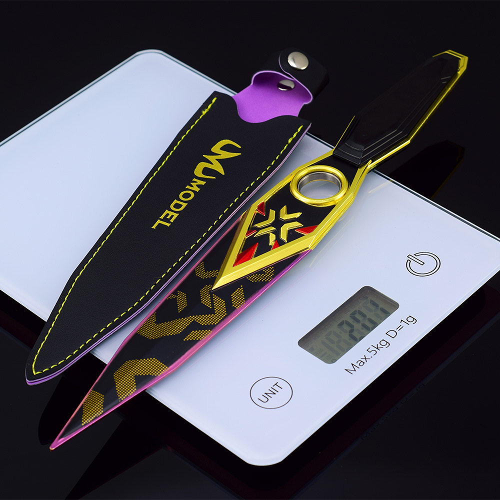 瓦罗兰特游戏周边武器模型冠军赛2023款28CM冠军特效轴承旋转苦无