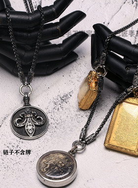 高端复古泰钢多挂佛牌链