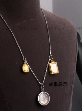 钛钢盒子链不惧汗水不掉色佛牌链