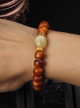 保真正品西藏牦牛骨手串骨头佛珠礼物牛角文玩配饰男女情侣手链