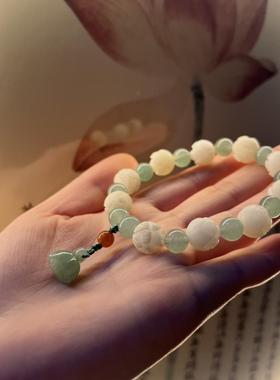 菩提莲花单圈手串原创设计手链配饰玛瑙东陵玉莲蓬男女文玩绕指柔