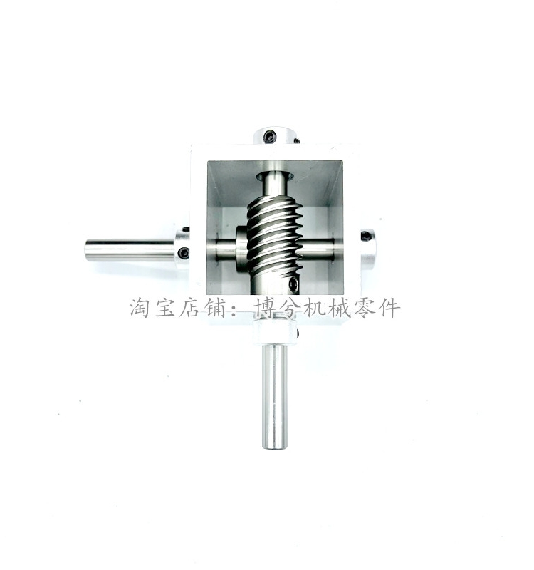小型蜗轮蜗杆变速箱 1比5 无自锁直角换向齿轮箱 90度转角减速器
